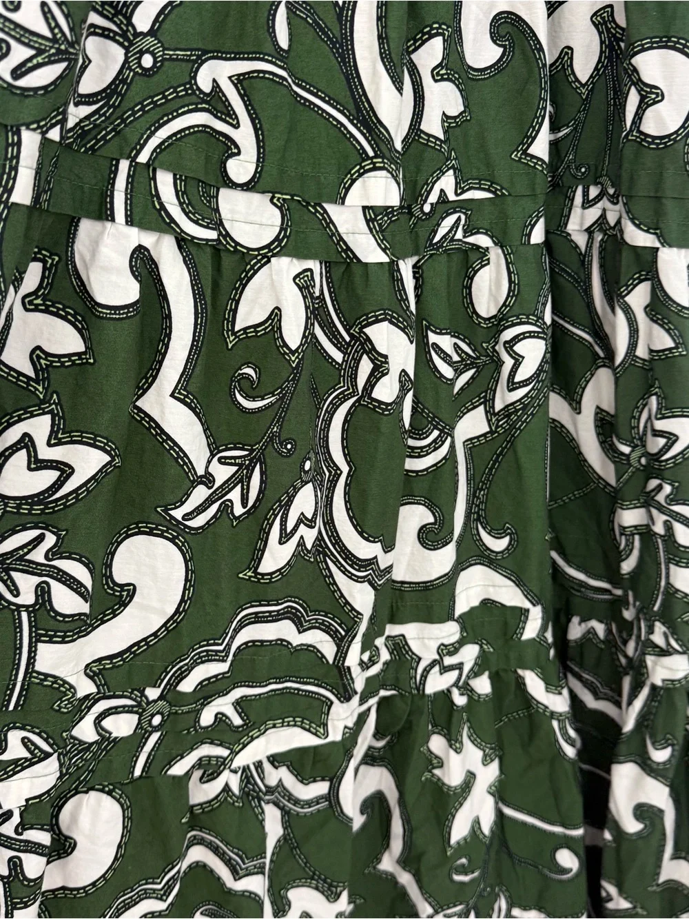 Anthropologie The Somerset Maxi Dress Puff Sleeve Green Novelty Print Small - Picture 6 of 14